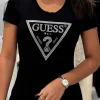 Guess - Ss Cn Shiny Triangle Tee - Zwart