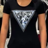 Guess - Ss Cn Triangle Flower Tee - Zwart