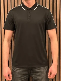 Guess - Ss Quattro G Tape Polo - Zwart