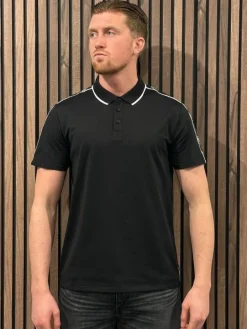 Guess - Ss Quattro G Tape Polo - Zwart