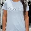 Guess - Ss Script Lace Logo Easy Tee - Blauw