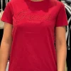 Guess - Ss Script Lace Logo Easy Tee - Rood