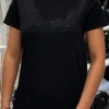 Guess - Ss Script Lace Logo Easy Tee - Zwart