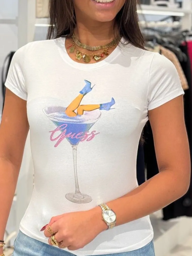 Guess - Ss Tini Boots R5 Tee - Wit