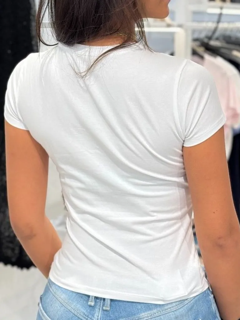 Guess - Ss Tini Boots R5 Tee - Wit