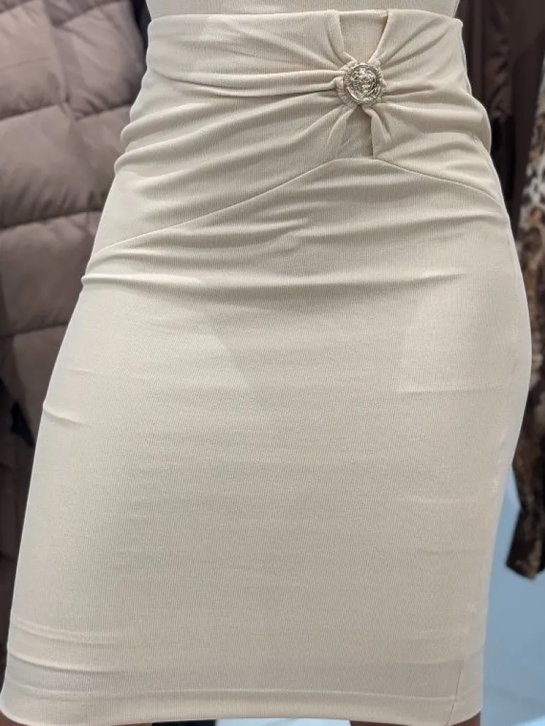 Guess - Zama Button Details Skirt - Beige