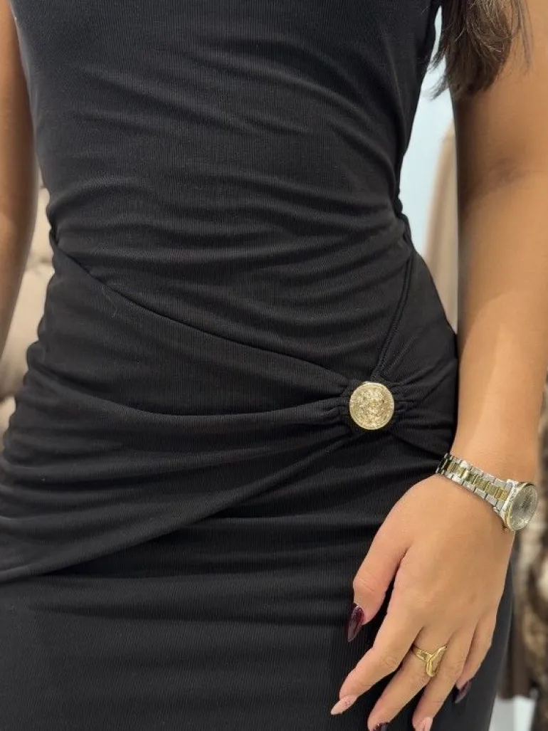 Guess - Zama Button Detail Dress - Zwart