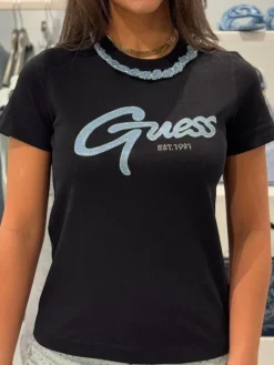 Guess Active - Cn Ss Jeans Chain Tee - Zwart
