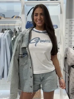 Guess Active - Cn Ss Jeans Chain Tee - Wit
