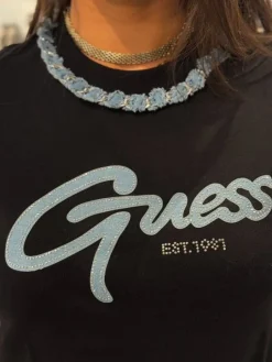 Guess Active - Cn Ss Jeans Chain Tee - Zwart