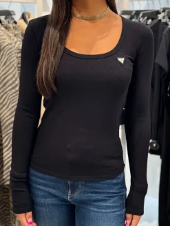 Guess Active - Colette Ls Rib Top - Zwart