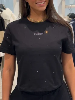 Guess Active - Primula Rhinestones Boxy Tee - Zwart