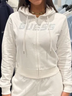 Guess Active - Primula Rhinestones Full Zip S - Wit