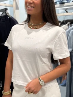 Guess Active - Primula Rhinestones Boxy Tee - Wit