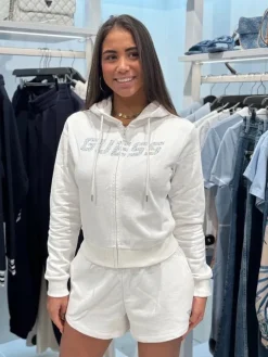 Guess Active - Primula Rhinestones Full Zip S - Wit