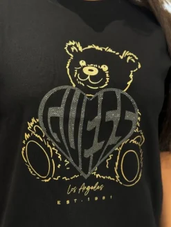 Guess Active - Rhinestone Bear Boxy T-shirt - Zwart