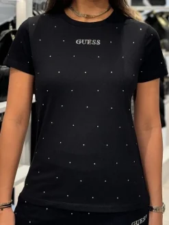Guess Active - Rhinestones Ss Shirt - Zwart