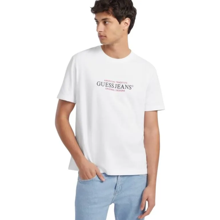 Guess Jeans - Gj Ss Cn Reg American Trad Tee - Wit