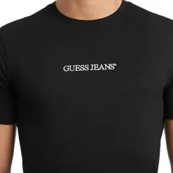 Guess Jeans - Gj Ss Cn Slim Logo Embro Tee - Zwart