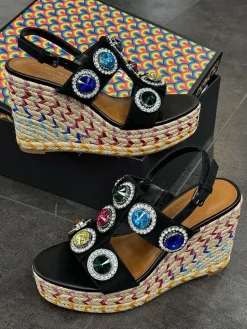 Kurt Geiger - Octavia Espadrille Wedge - Zwart