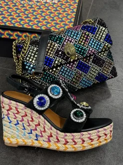 Kurt Geiger - Octavia Espadrille Wedge - Zwart