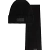 Malelions - Malelions Men Ribbed Beanie Scarf Set - Zwart