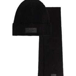 Malelions - Malelions Men Ribbed Beanie Scarf Set - Zwart