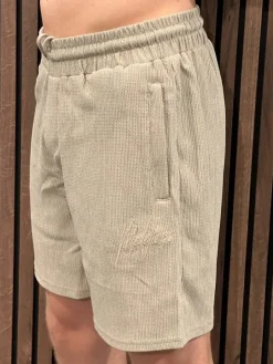 Malelions - Men Seersucker Shorts - Beige