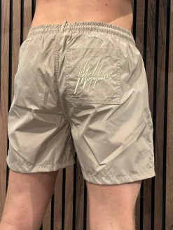 Malelions - Men Split Swim Shorts - Beige