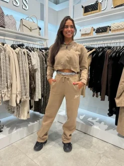 Malelions - Woman Straight Leg Sweatpants - Beige