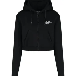 Malelions - Women Cropped Zip Hoodie - Zwart
