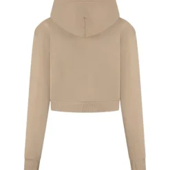 Malelions - Women Cropped Zip Hoodie - Beige