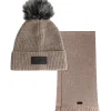Malelions - Women Knitted Beanie Scarf Set - Middelbruin