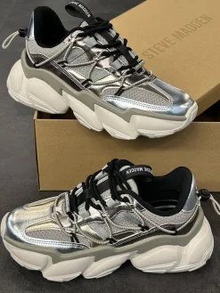 Steve Madden - Spectator Sneakers - Zilver