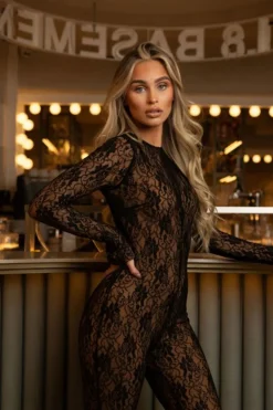 Unique The Label - Casey Lace Jumpsuit - Zwart