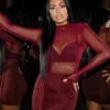 Unique The Label - Kiki Mesh Dress - Rood