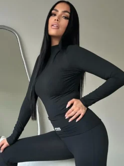 Unique The Label - Kimmy Turtleneck Top - Zwart