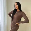 Unique The Label - Nena Long Sleeve Top - Bruin