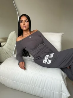 Unique The Label - Novi Off Shoulder Bodysuit - Grijs